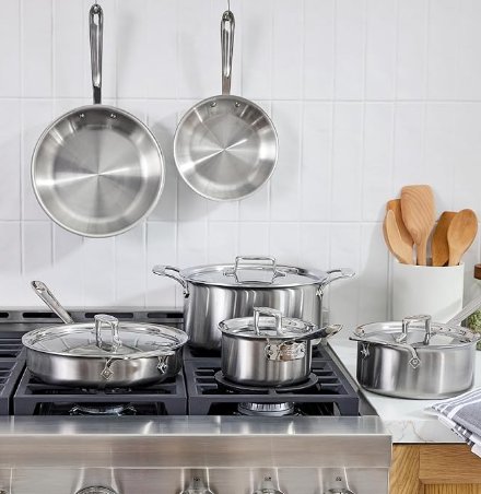 Upgrade your kitchen with this premium stainless steel cookware set